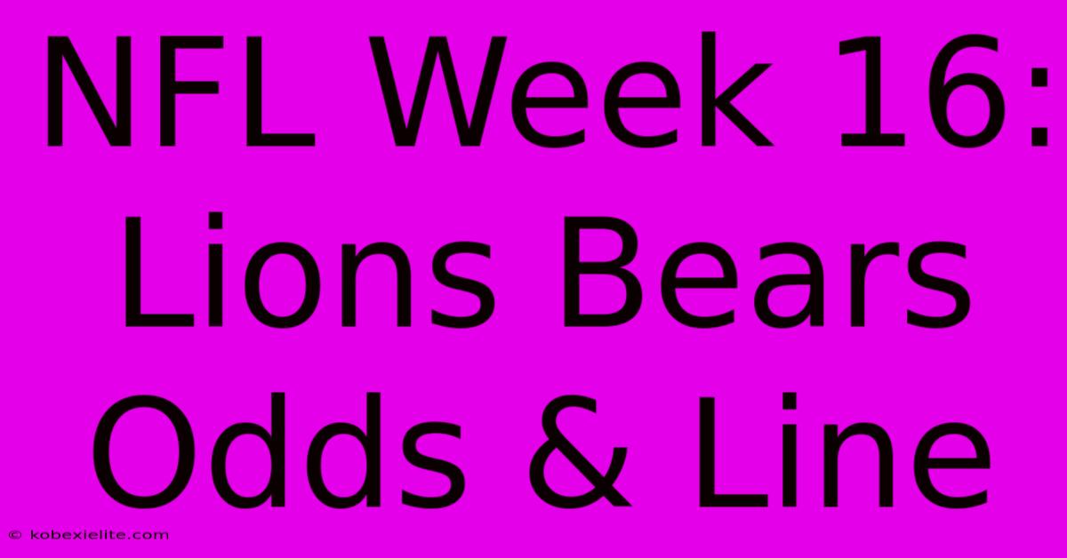 NFL Week 16: Lions Bears Odds & Line