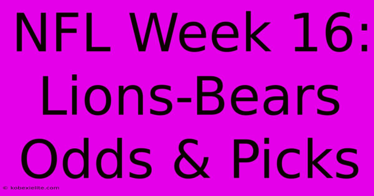 NFL Week 16: Lions-Bears Odds & Picks