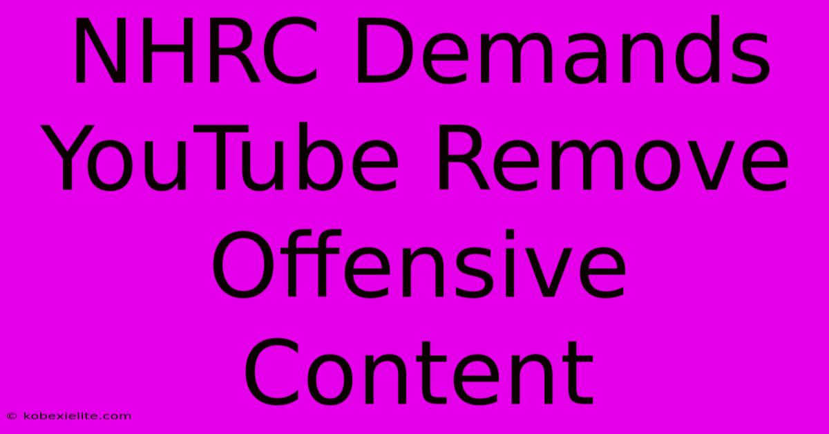 NHRC Demands YouTube Remove Offensive Content