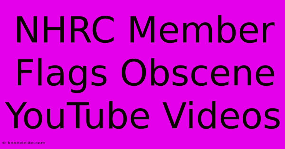 NHRC Member Flags Obscene YouTube Videos