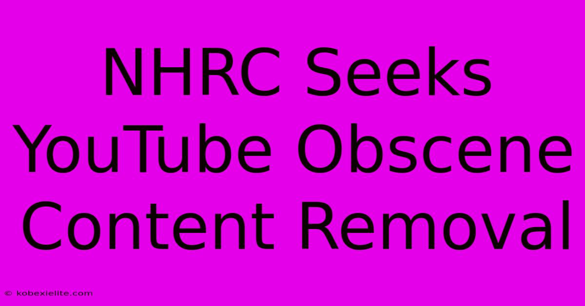 NHRC Seeks YouTube Obscene Content Removal