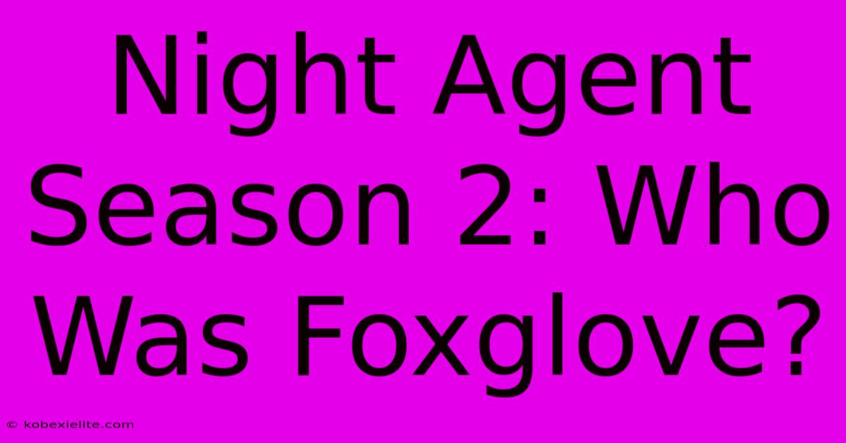 Night Agent Season 2: Who Was Foxglove?