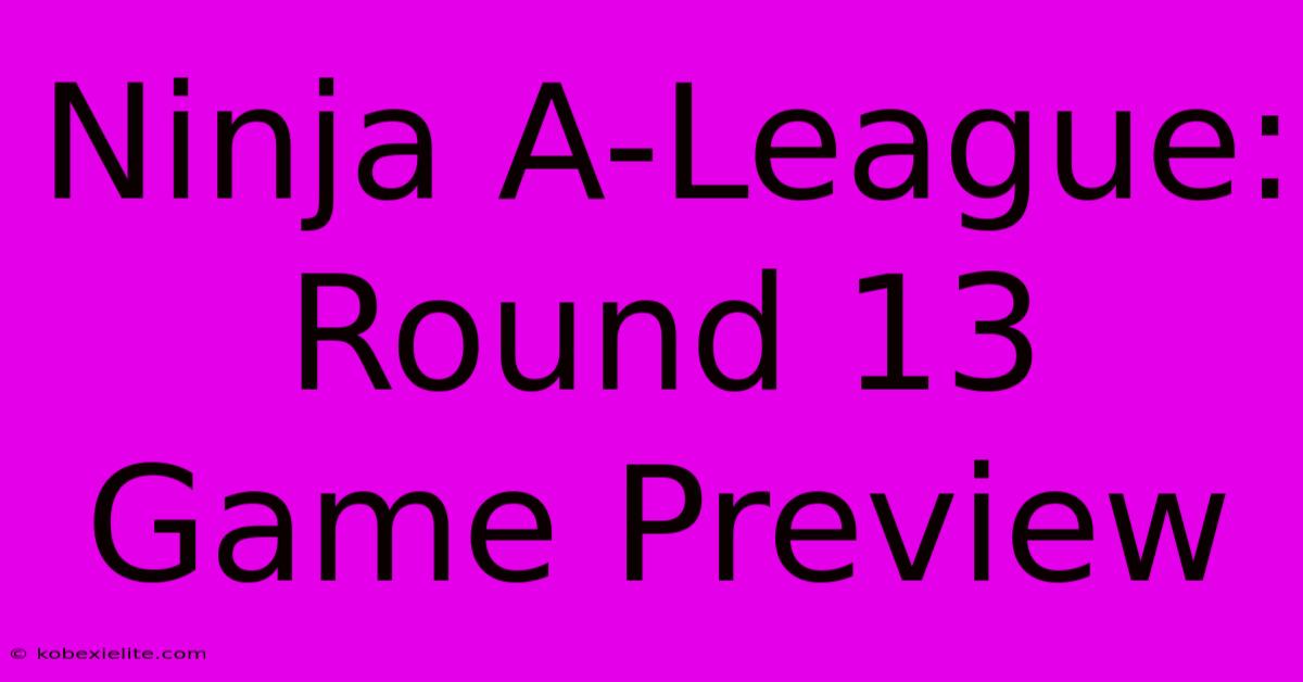 Ninja A-League: Round 13 Game Preview