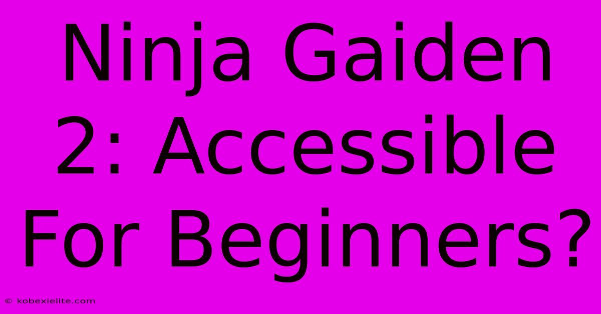 Ninja Gaiden 2: Accessible For Beginners?