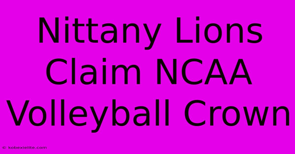 Nittany Lions Claim NCAA Volleyball Crown