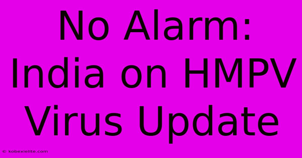 No Alarm: India On HMPV Virus Update