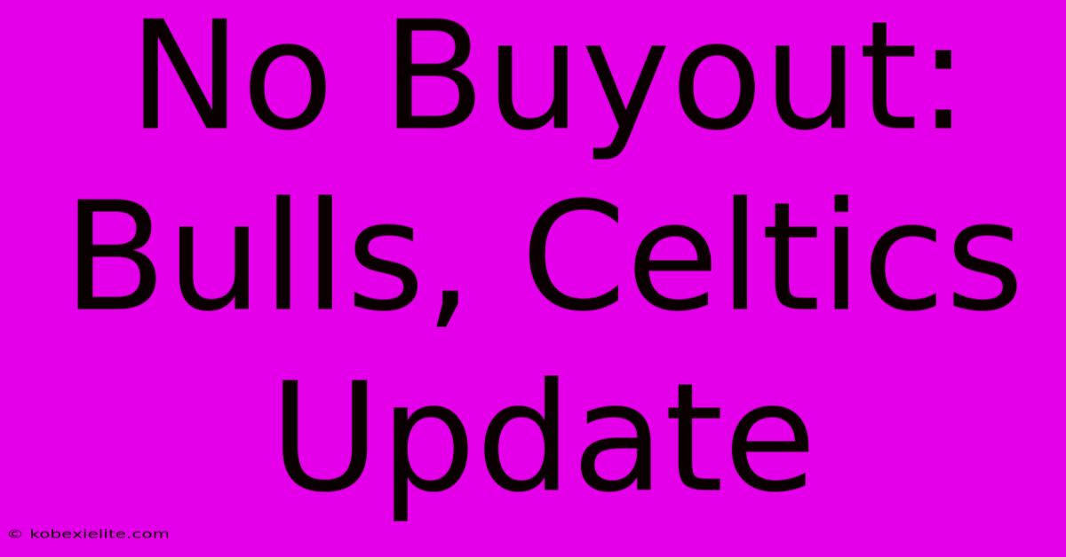 No Buyout: Bulls, Celtics Update