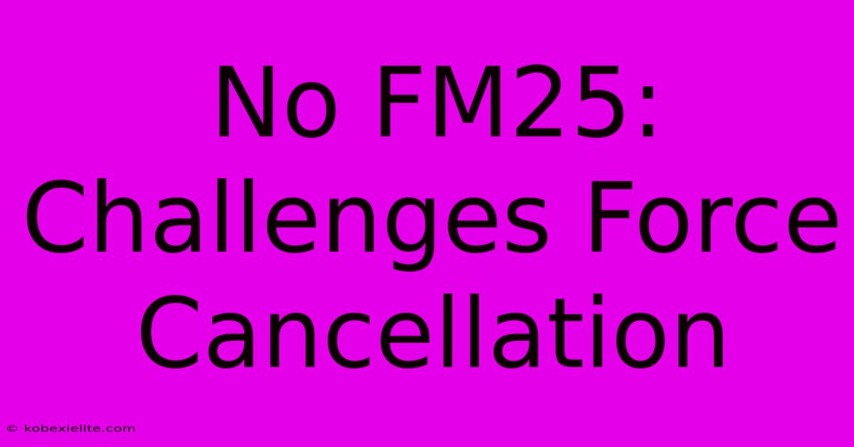 No FM25: Challenges Force Cancellation