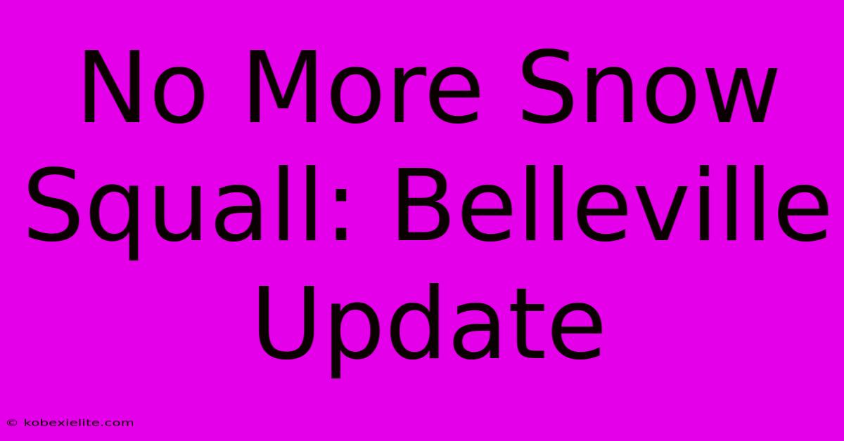 No More Snow Squall: Belleville Update