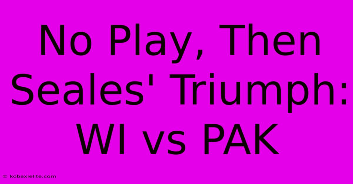 No Play, Then Seales' Triumph: WI Vs PAK