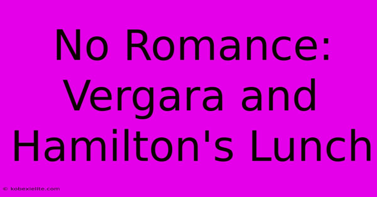 No Romance: Vergara And Hamilton's Lunch