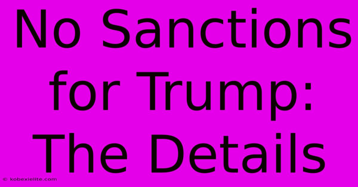 No Sanctions For Trump: The Details