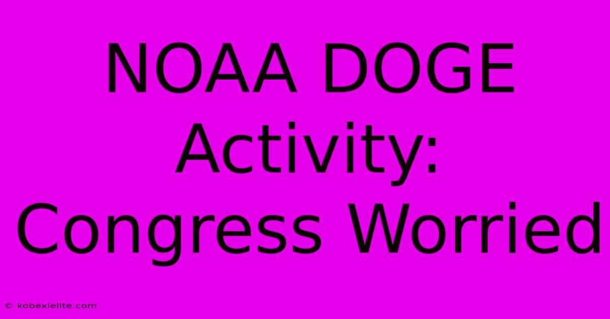 NOAA DOGE Activity: Congress Worried