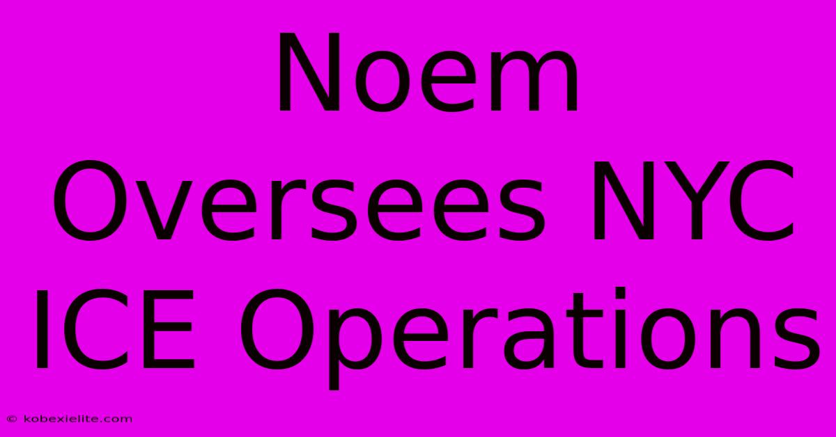 Noem Oversees NYC ICE Operations