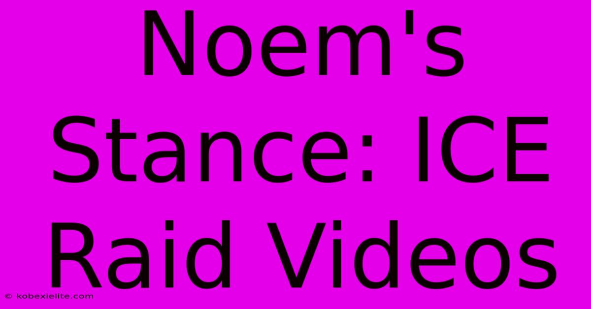 Noem's Stance: ICE Raid Videos