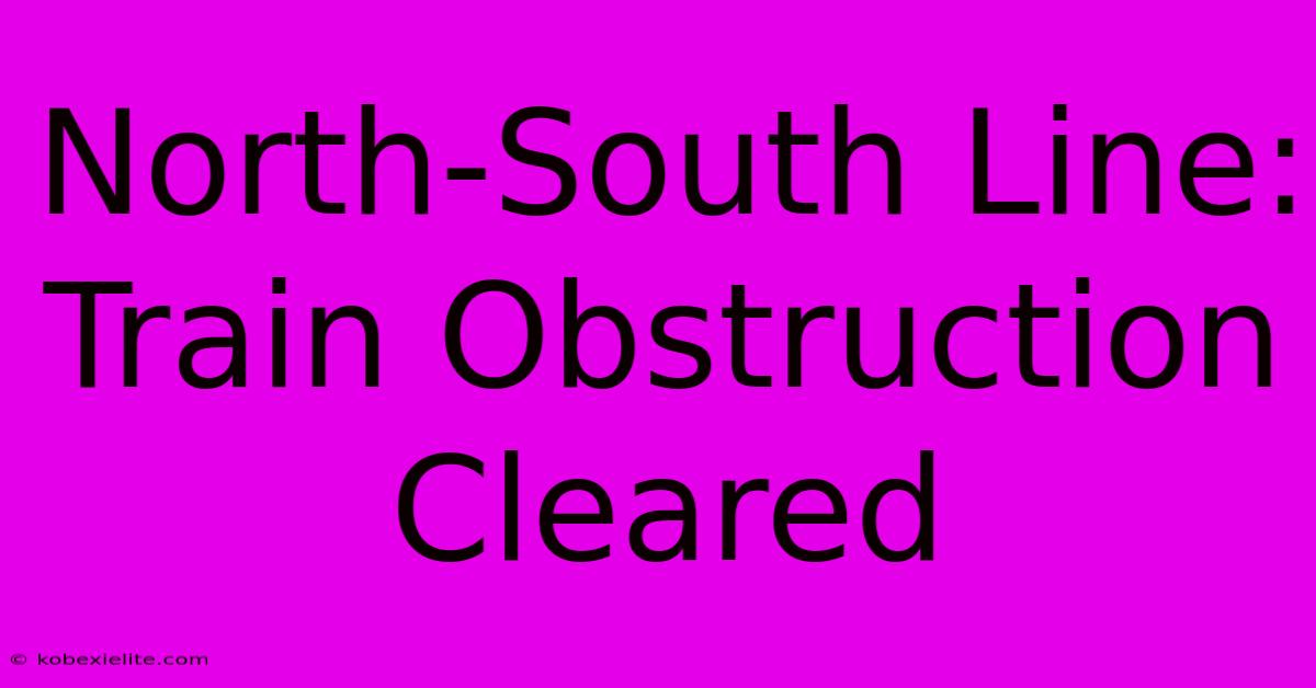 North-South Line: Train Obstruction Cleared