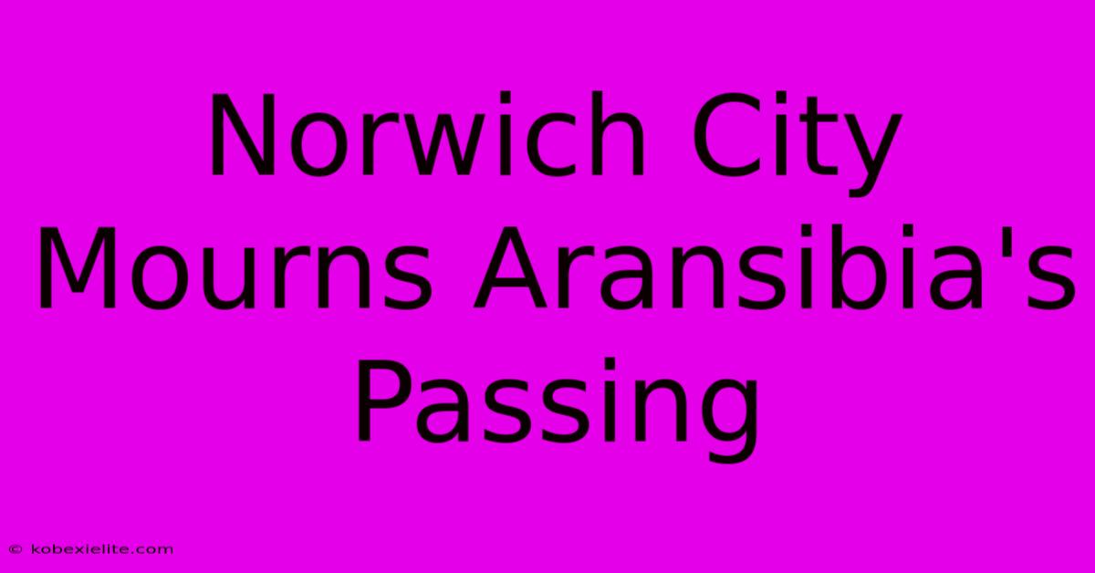 Norwich City Mourns Aransibia's Passing