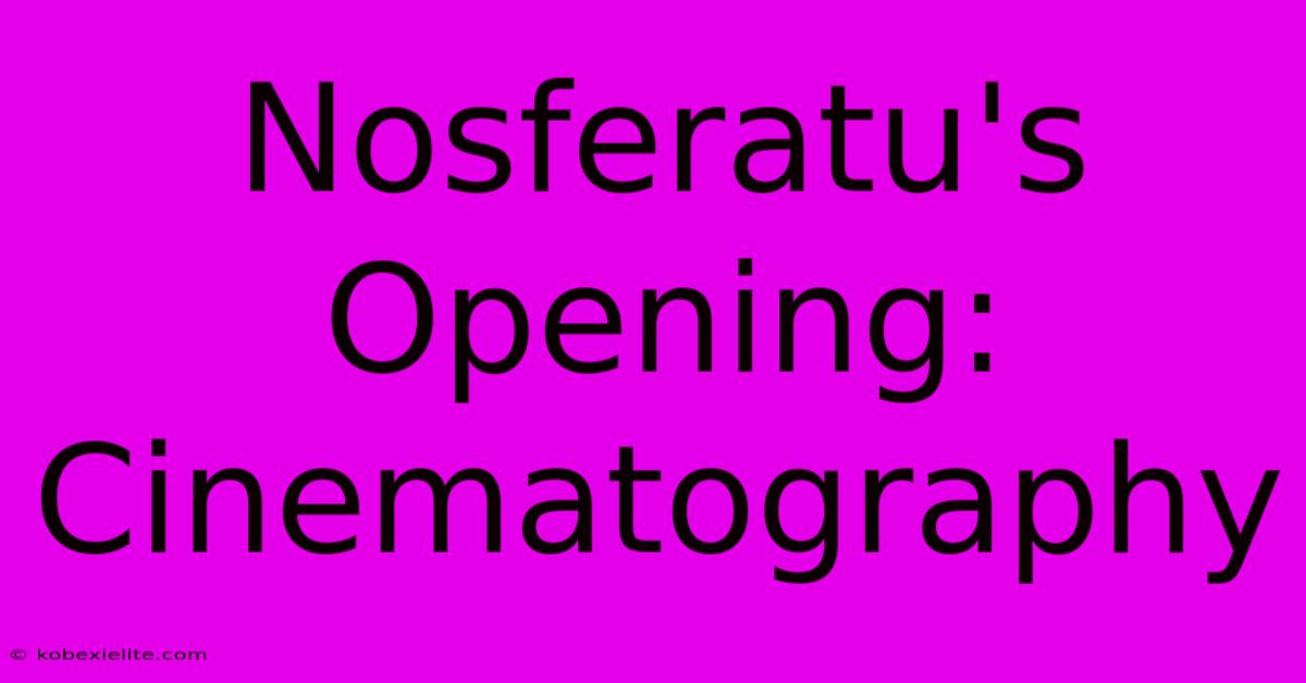 Nosferatu's Opening: Cinematography