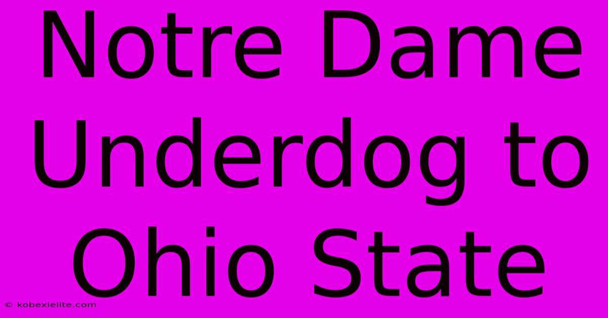 Notre Dame Underdog To Ohio State