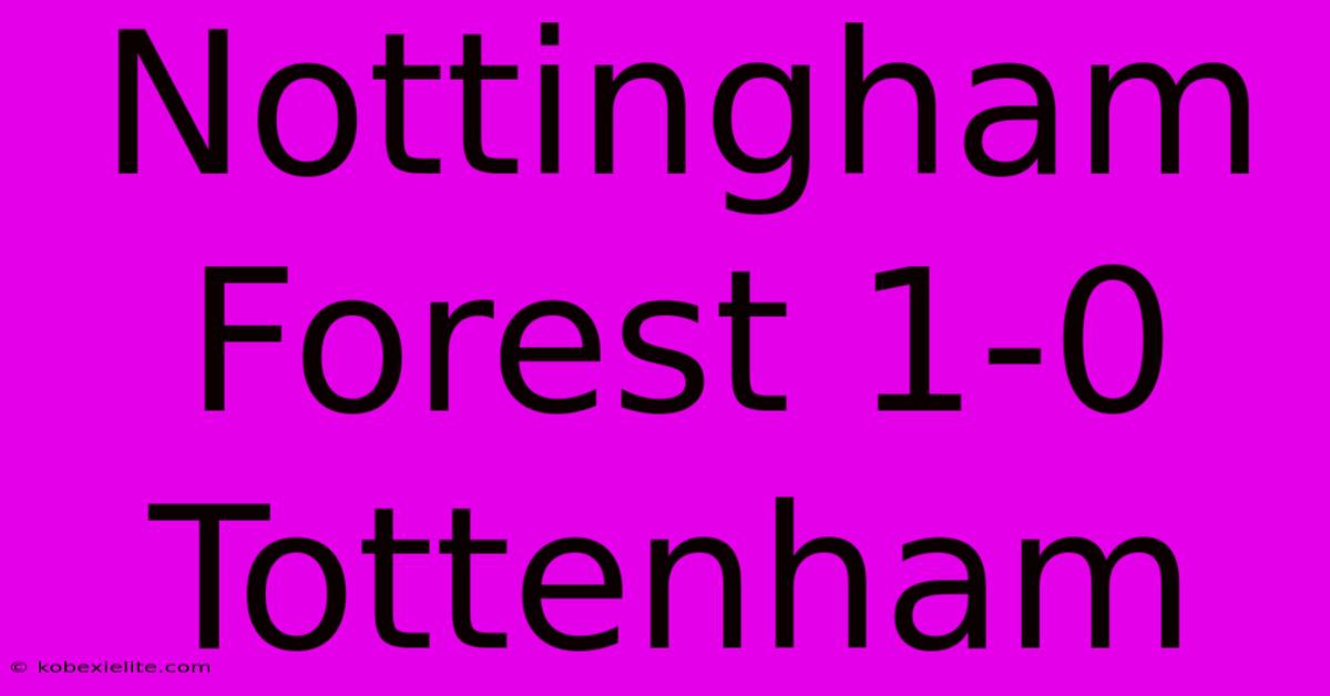 Nottingham Forest 1-0 Tottenham