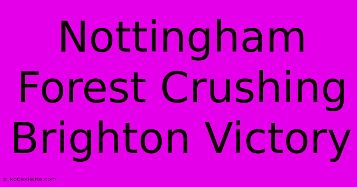 Nottingham Forest Crushing Brighton Victory