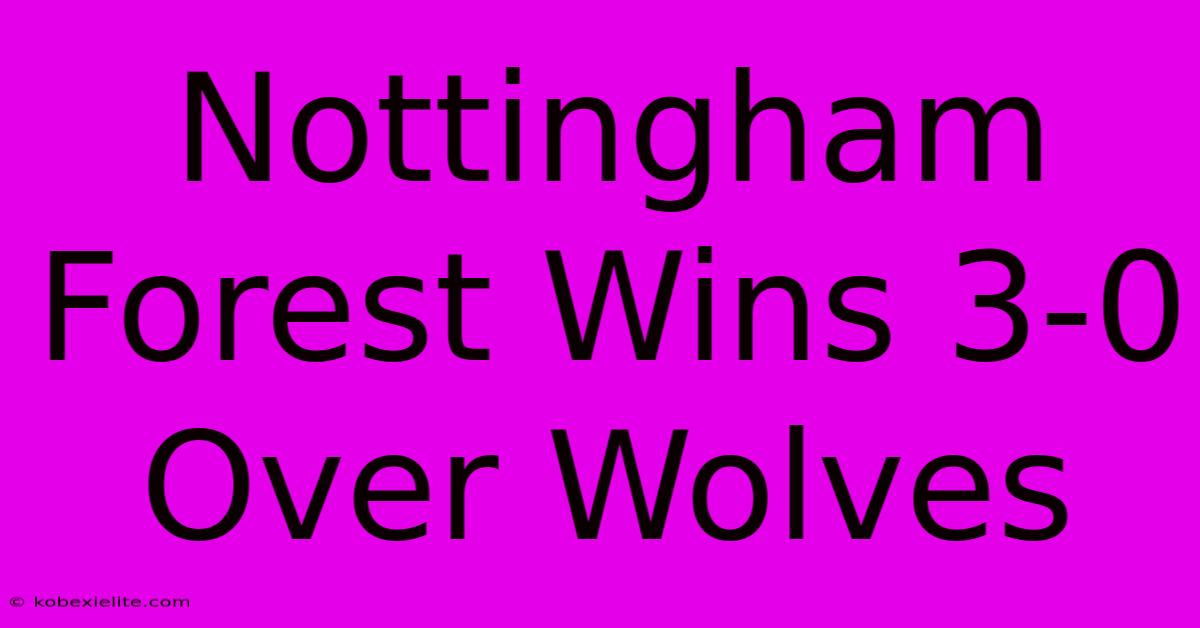 Nottingham Forest Wins 3-0 Over Wolves