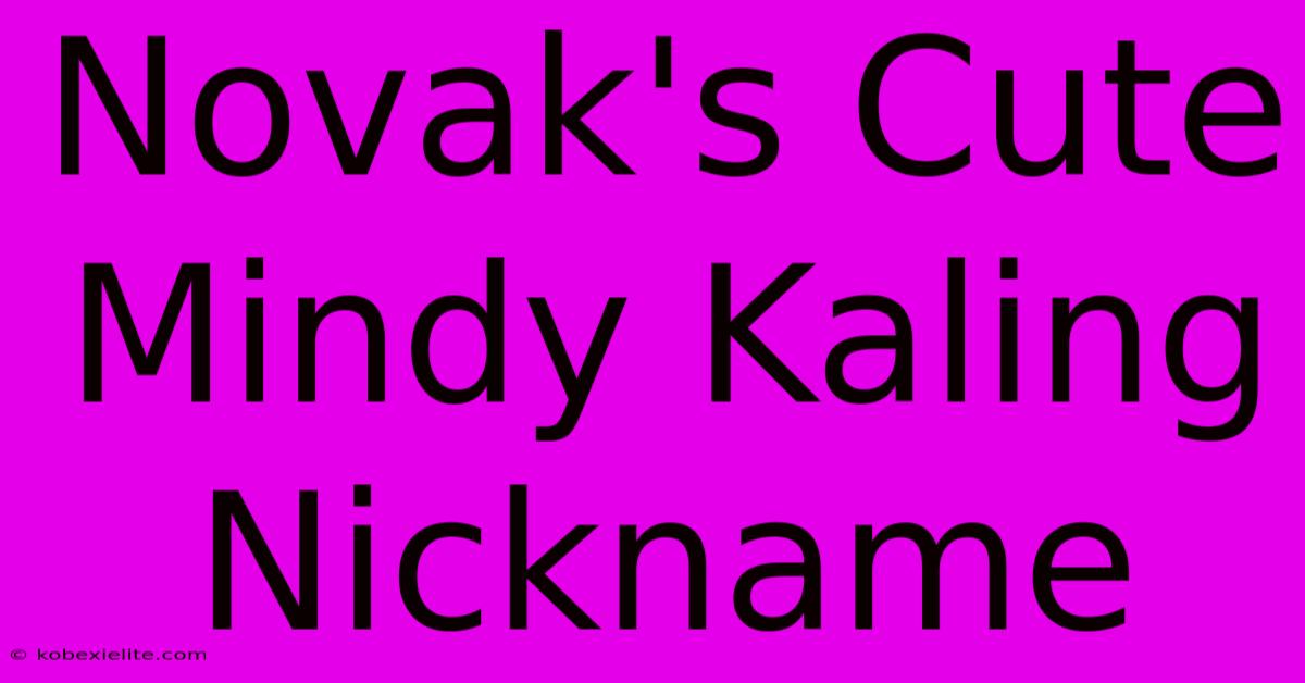 Novak's Cute Mindy Kaling Nickname