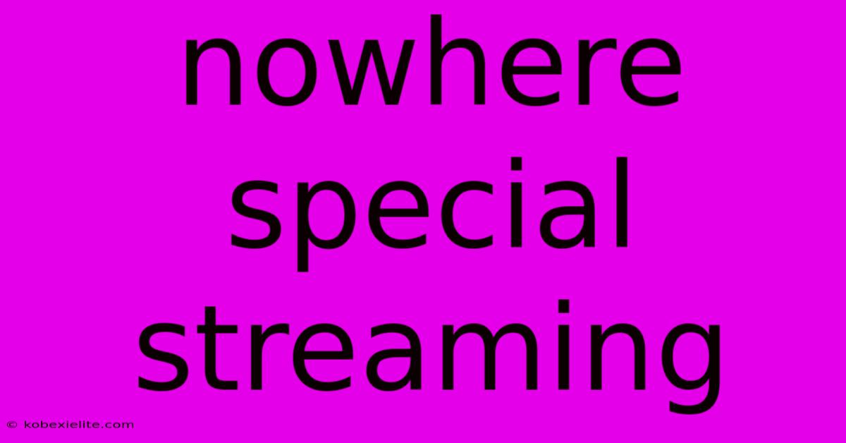 Nowhere Special Streaming