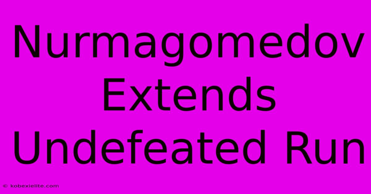 Nurmagomedov Extends Undefeated Run