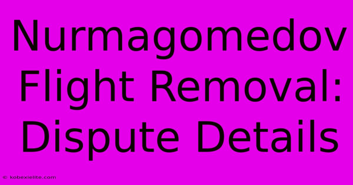 Nurmagomedov Flight Removal: Dispute Details