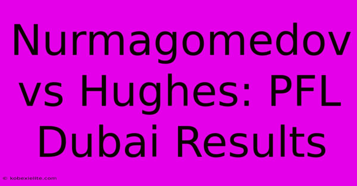 Nurmagomedov Vs Hughes: PFL Dubai Results