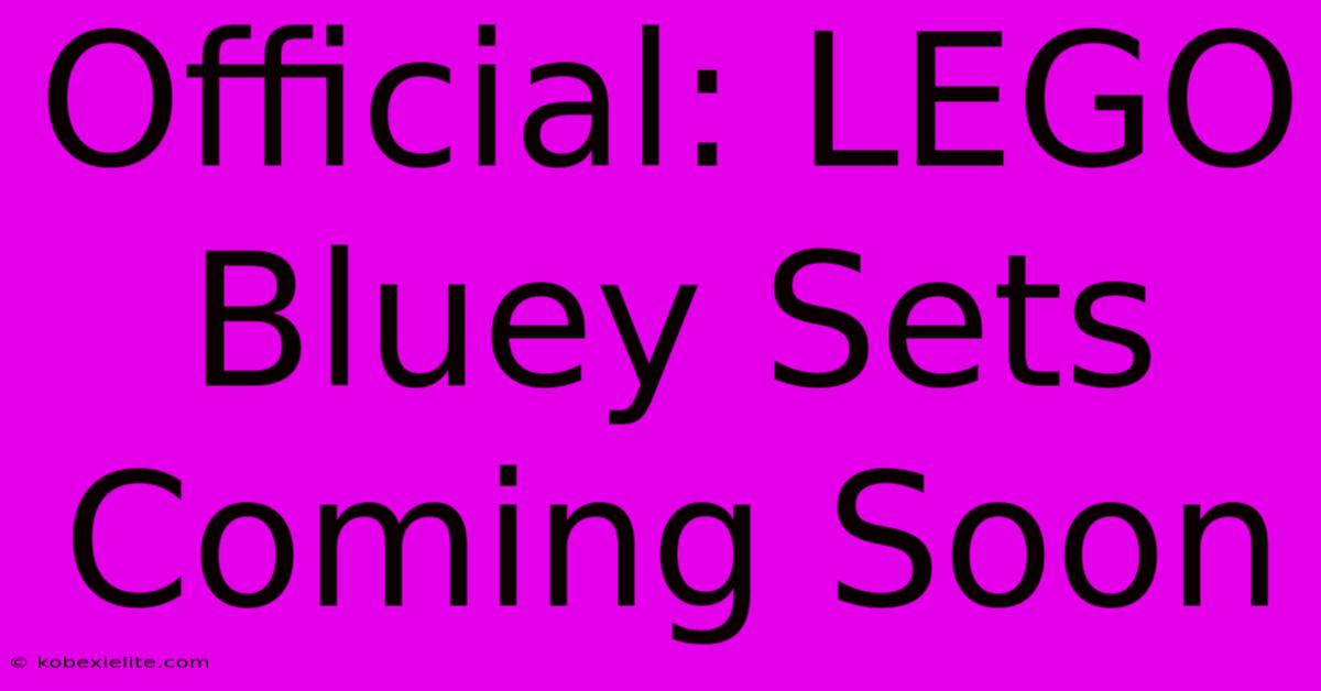 Official: LEGO Bluey Sets Coming Soon