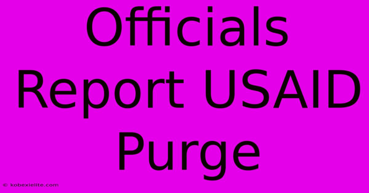 Officials Report USAID Purge