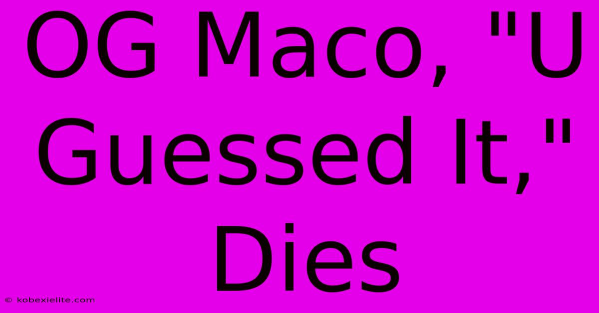 OG Maco, 