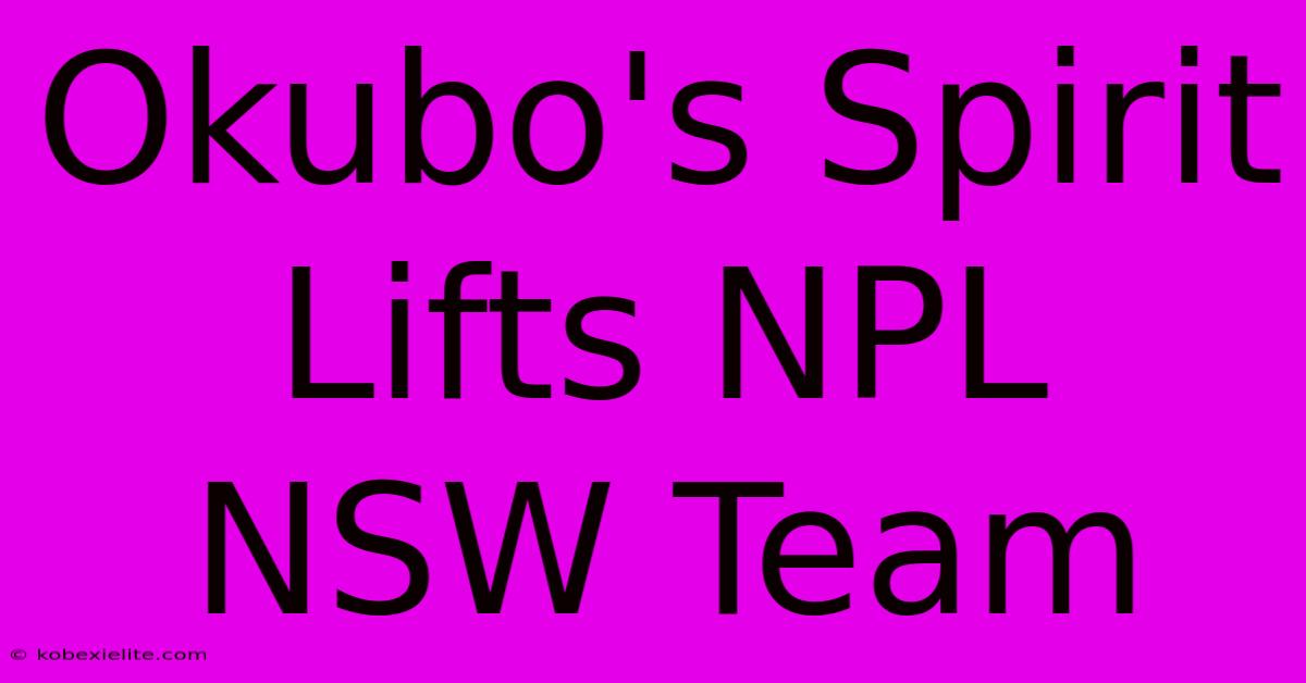 Okubo's Spirit Lifts NPL NSW Team