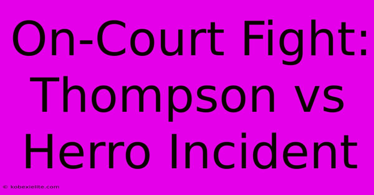 On-Court Fight: Thompson Vs Herro Incident