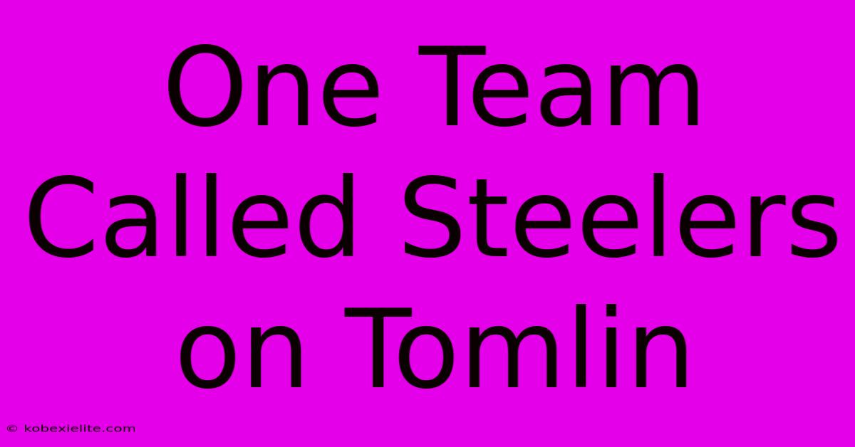 One Team Called Steelers On Tomlin