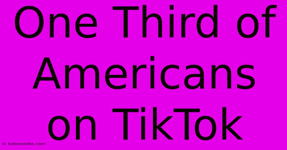 One Third Of Americans On TikTok