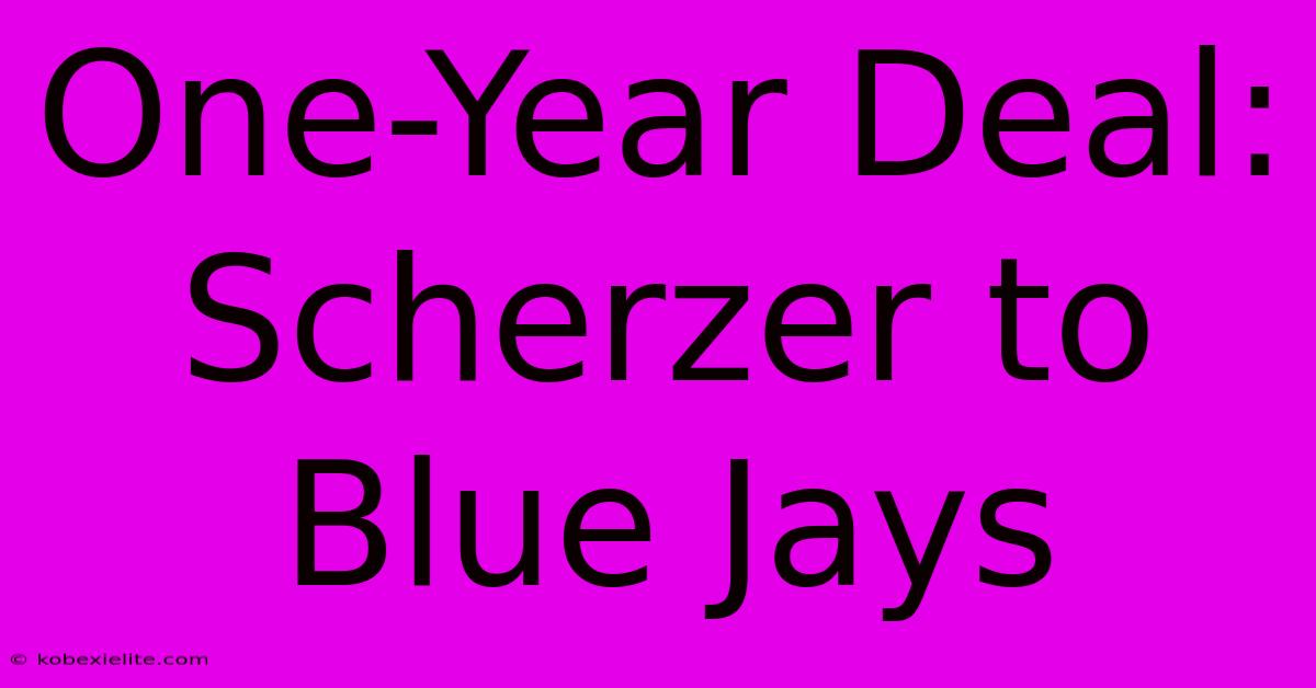 One-Year Deal: Scherzer To Blue Jays