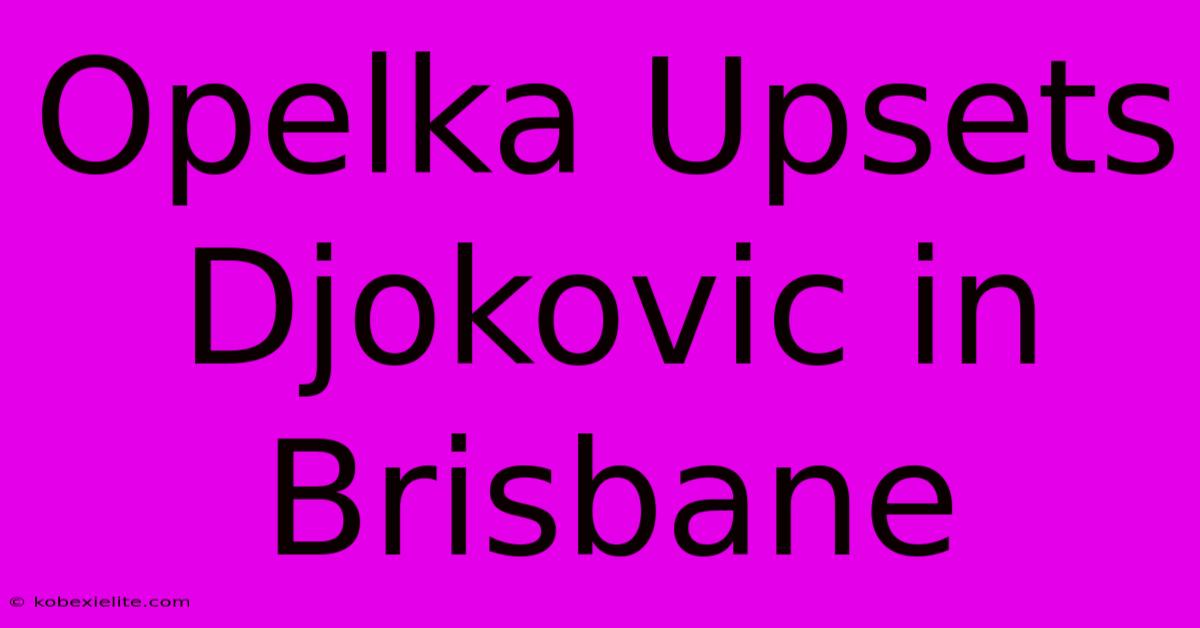 Opelka Upsets Djokovic In Brisbane