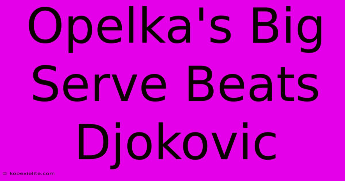 Opelka's Big Serve Beats Djokovic