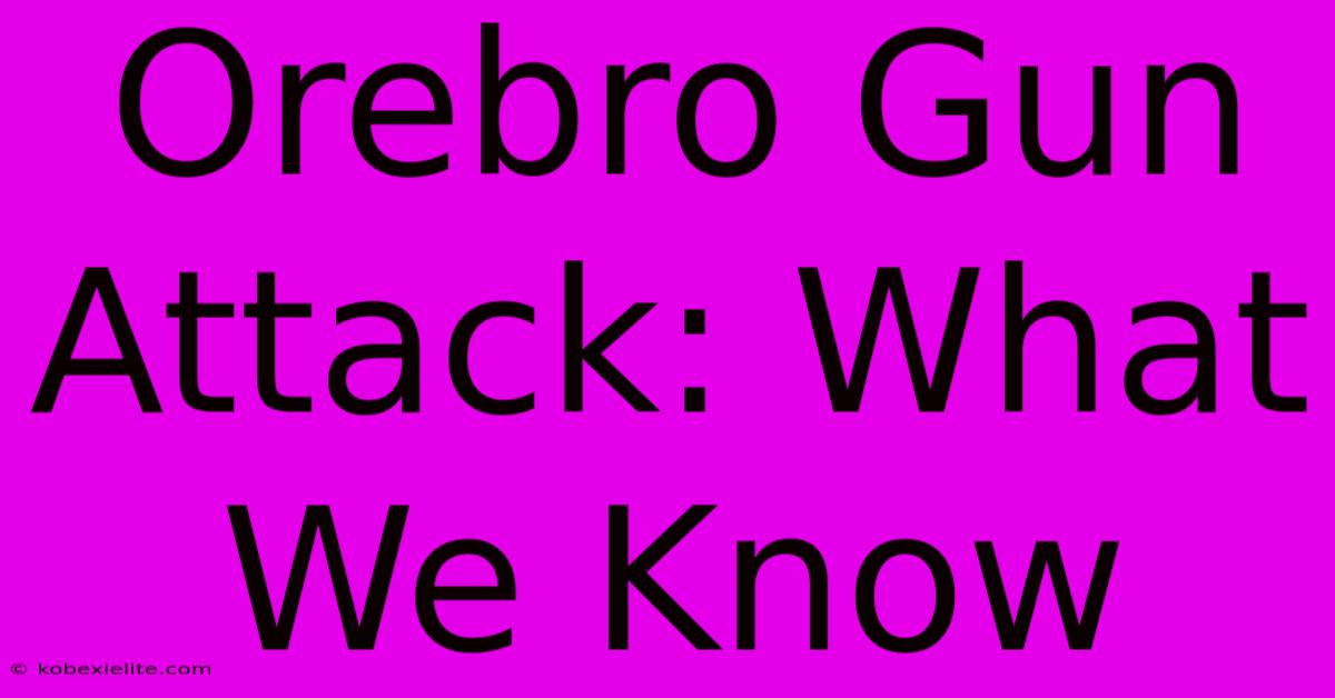 Orebro Gun Attack: What We Know