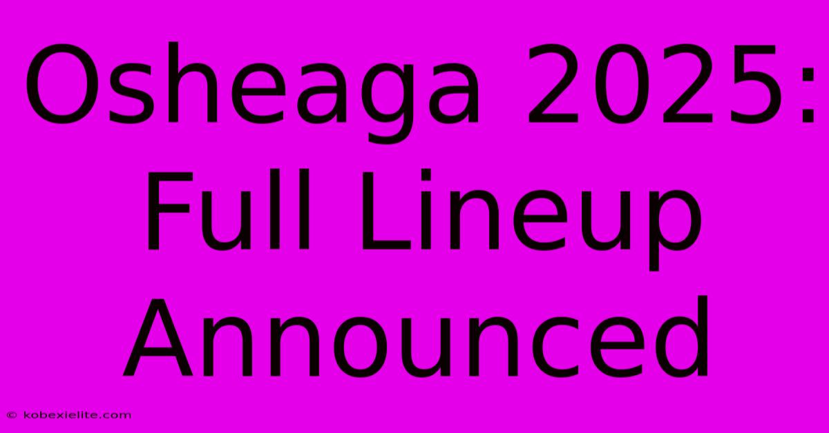 Osheaga 2025: Full Lineup Announced