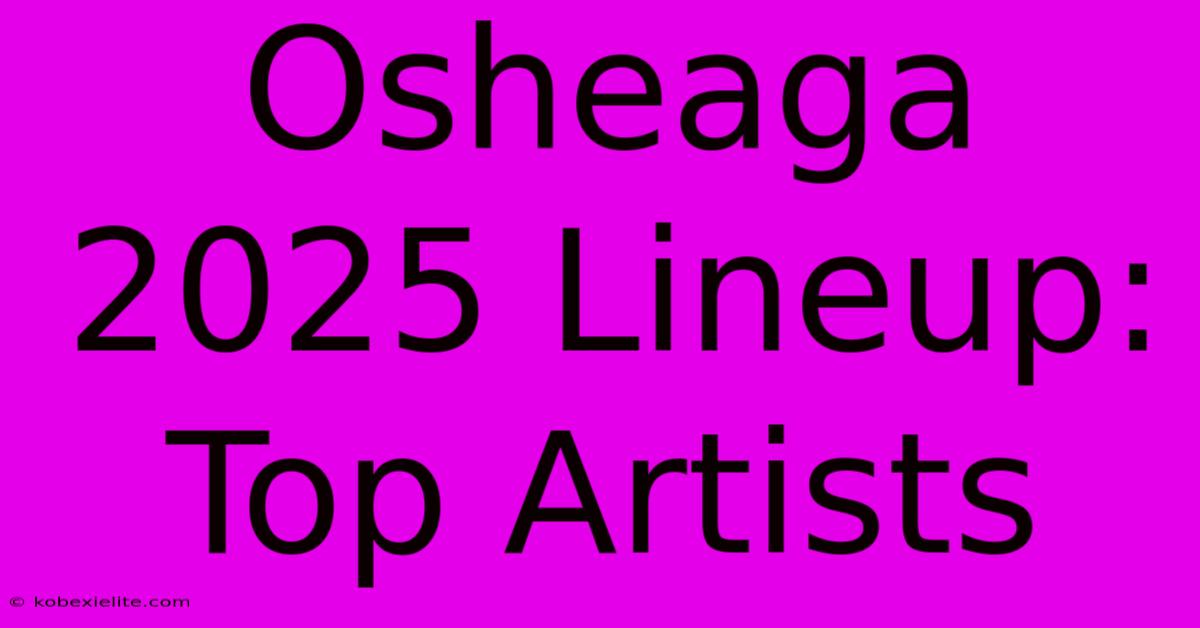 Osheaga 2025 Lineup: Top Artists