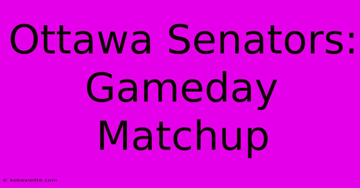 Ottawa Senators: Gameday Matchup