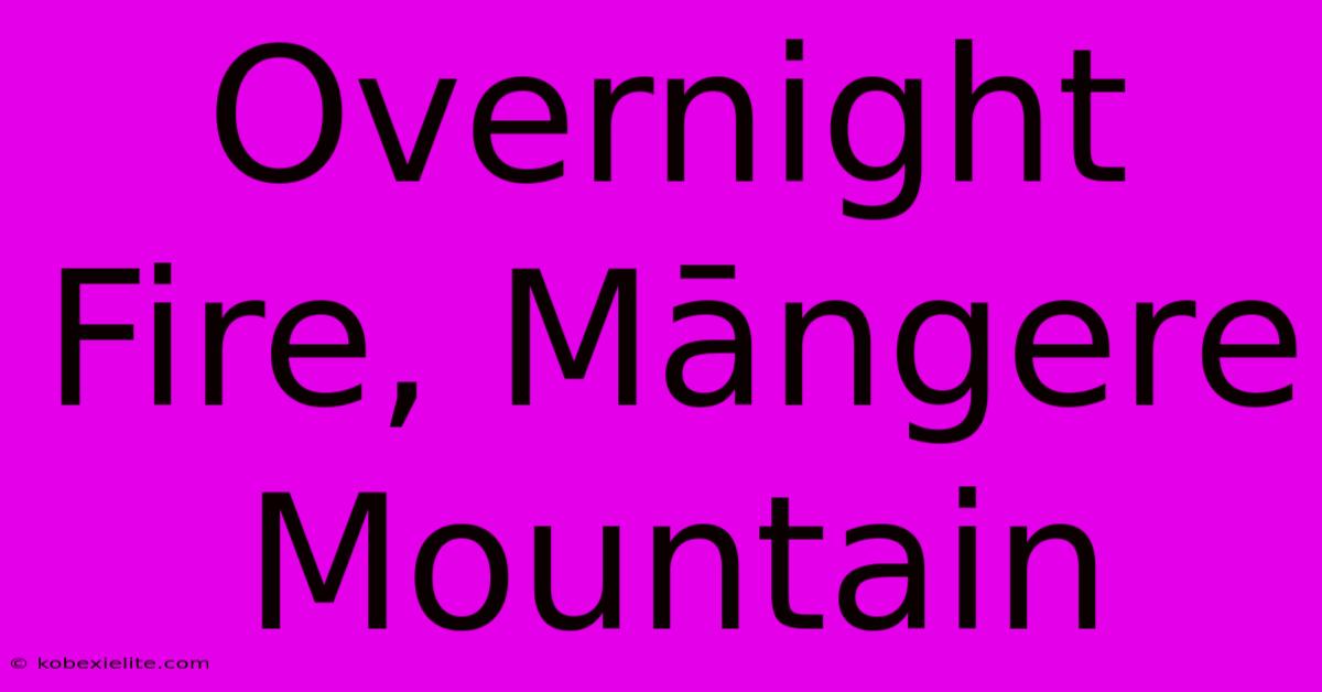 Overnight Fire, Māngere Mountain