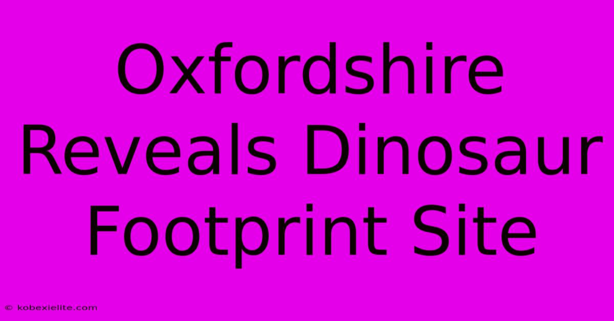 Oxfordshire Reveals Dinosaur Footprint Site