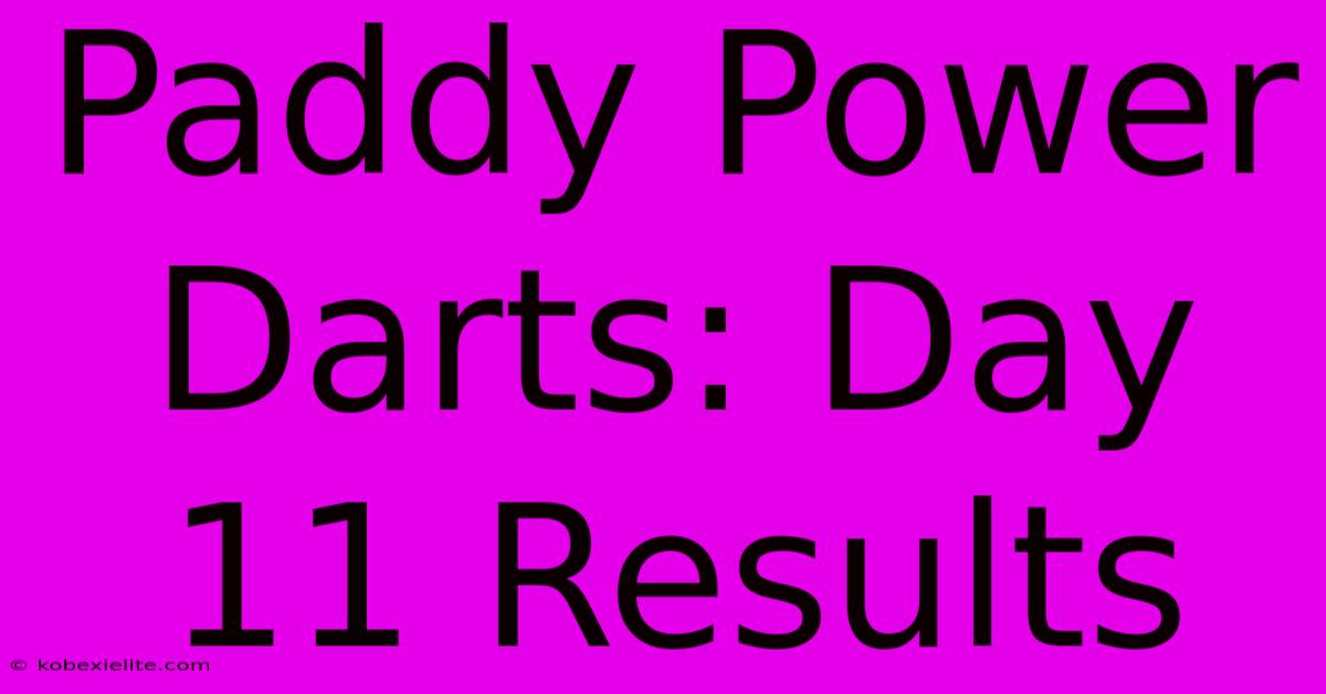 Paddy Power Darts: Day 11 Results