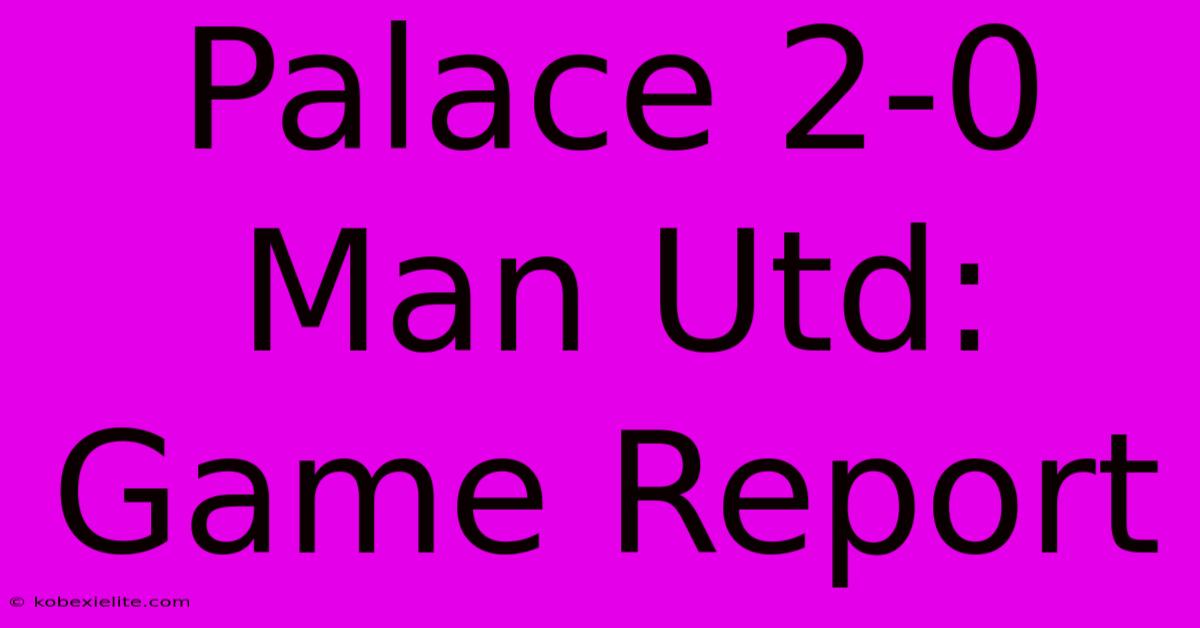 Palace 2-0 Man Utd: Game Report