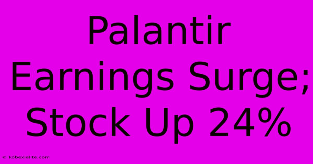 Palantir Earnings Surge; Stock Up 24%